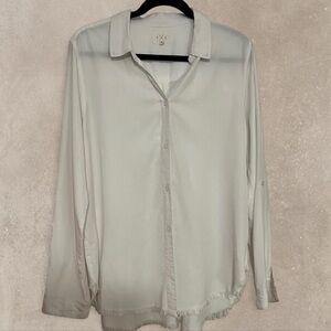 Francesca's Collections Cream Button Down Shirt
